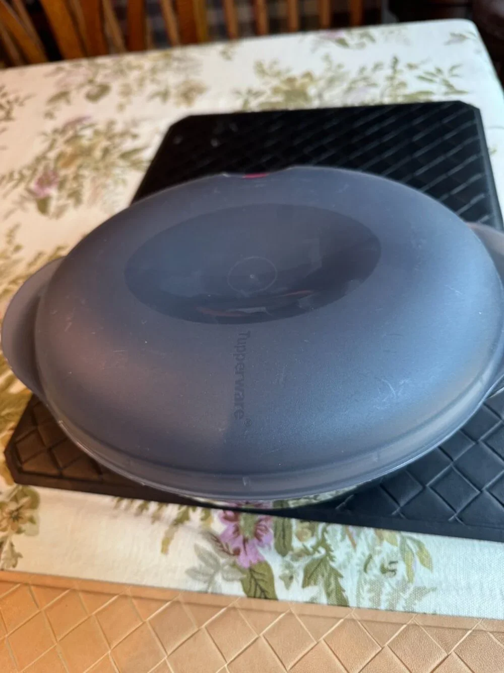 Tupperware Heat N Serve Container 2.0L Charcoal Oval with Lid 5433A-2